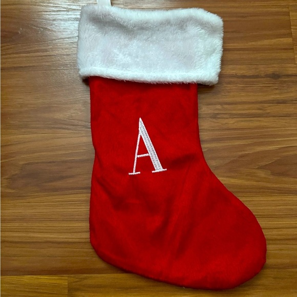 Red Initial “A” Stocking - Picture 1 of 3